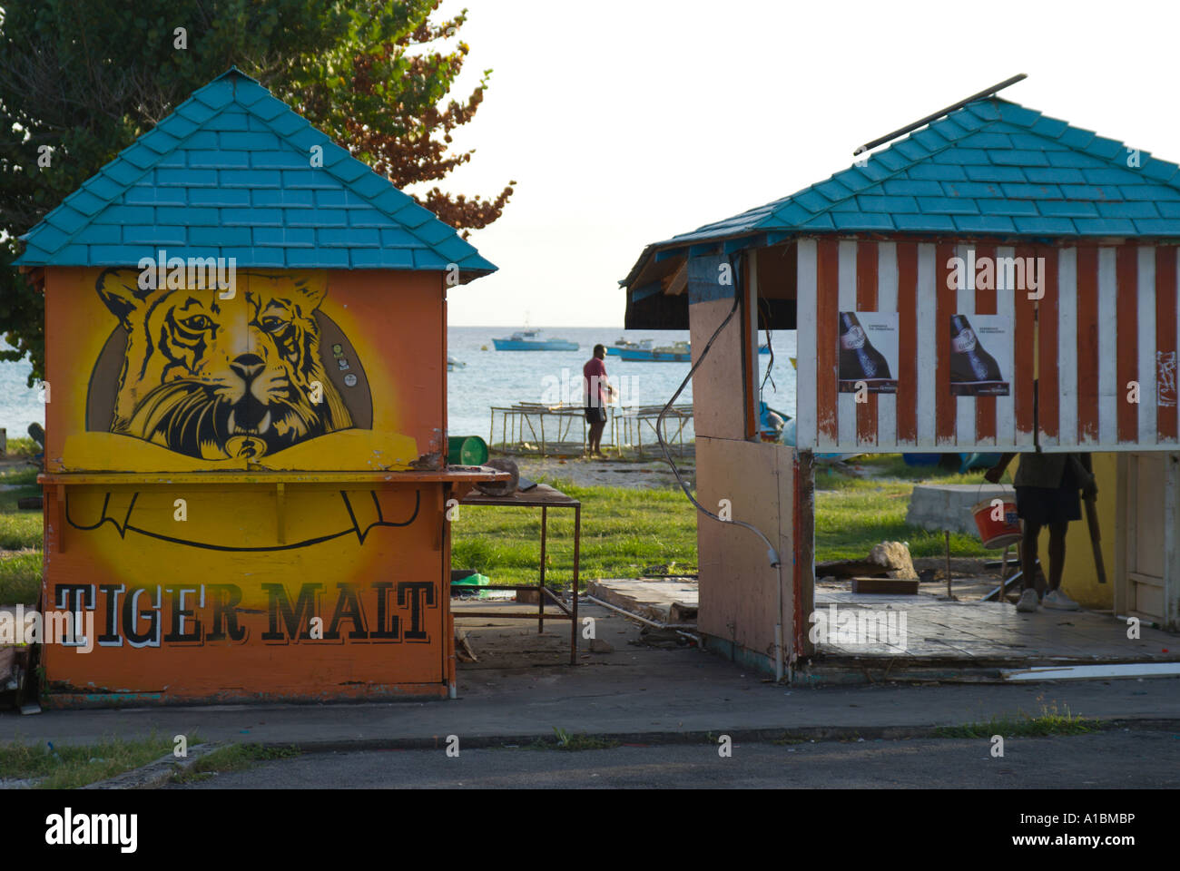 Oistins Fish Fry Barbados demolished in late 2006 Stock Photo