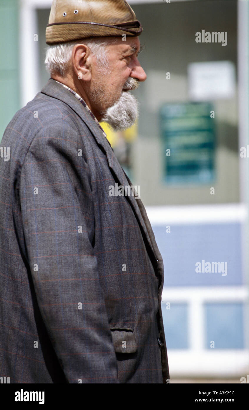 Old poor man portrait Stock Photo