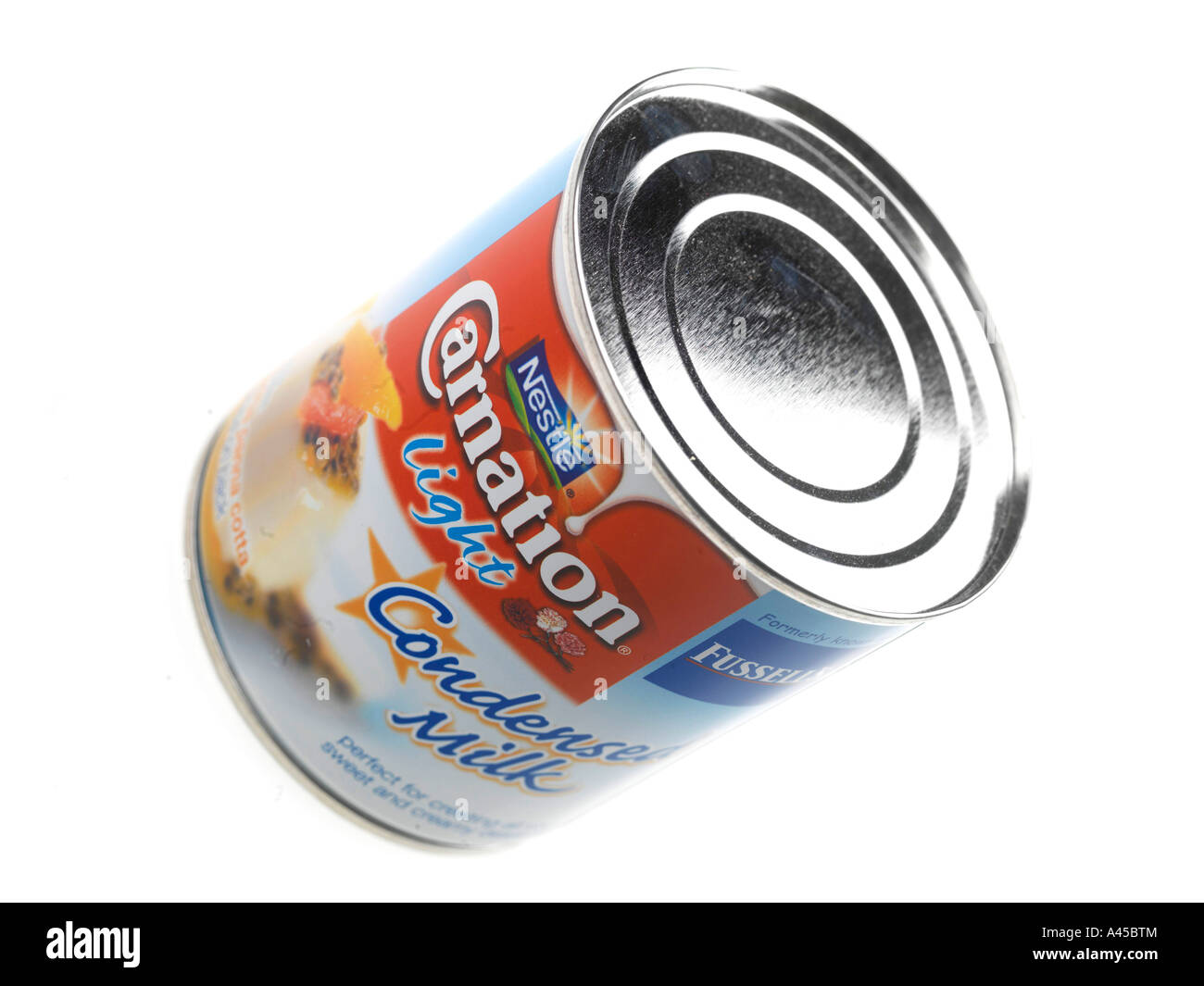 Tin Of Light Condensed Milk Stock Photo