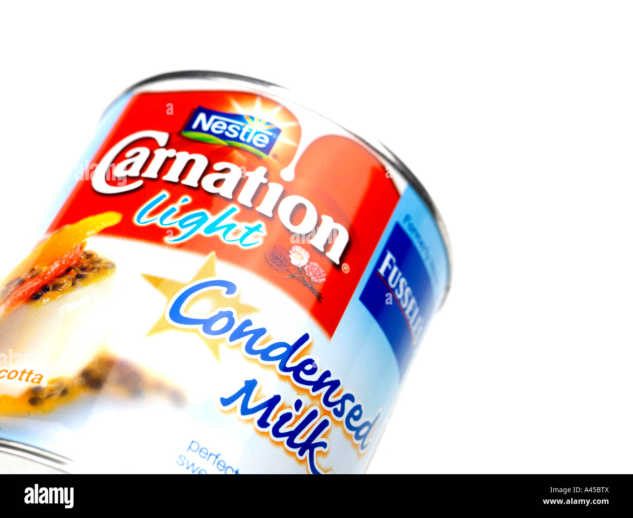 Tin Of Light Condensed Milk Stock Photo