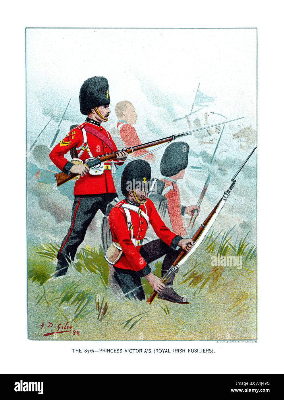 'The 87th Princess Victoria's (Royal Irish Fusiliers)', c1890.Artist: Geoffrey Douglas Giles Stock Photo