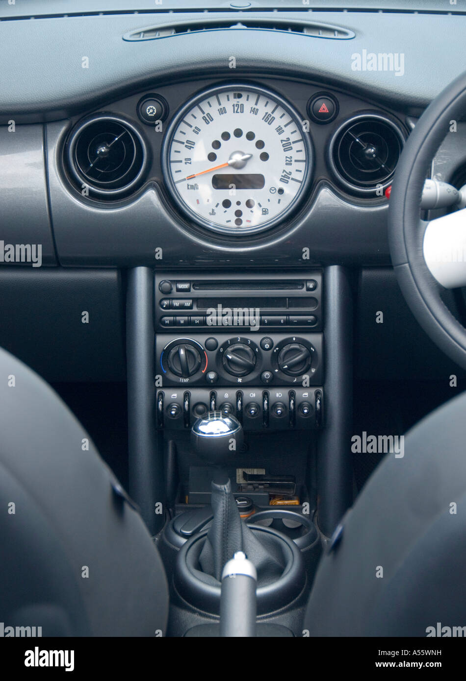 BMW Mini Cooper Main dashboard Controls Stock Photo