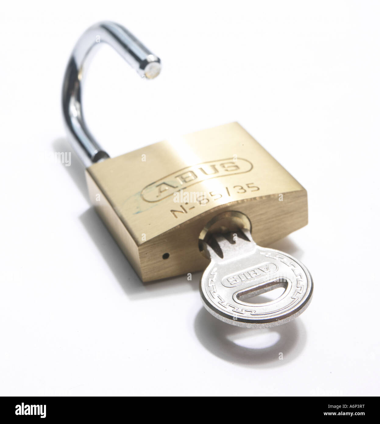 padlock unlocked by key Stock Photo