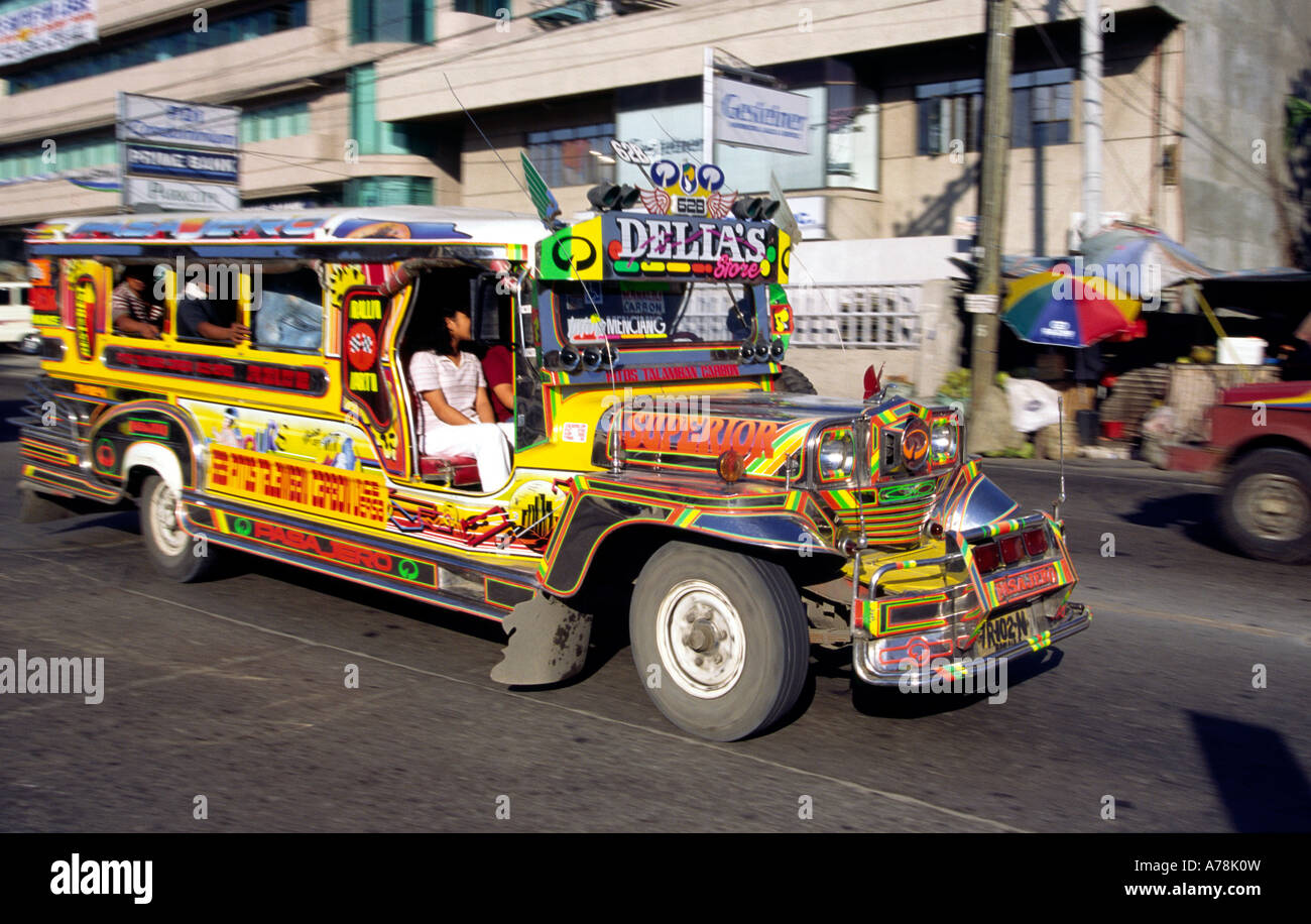 Philippines Cebu Jeepney at Gaisano Mall Stock Photo