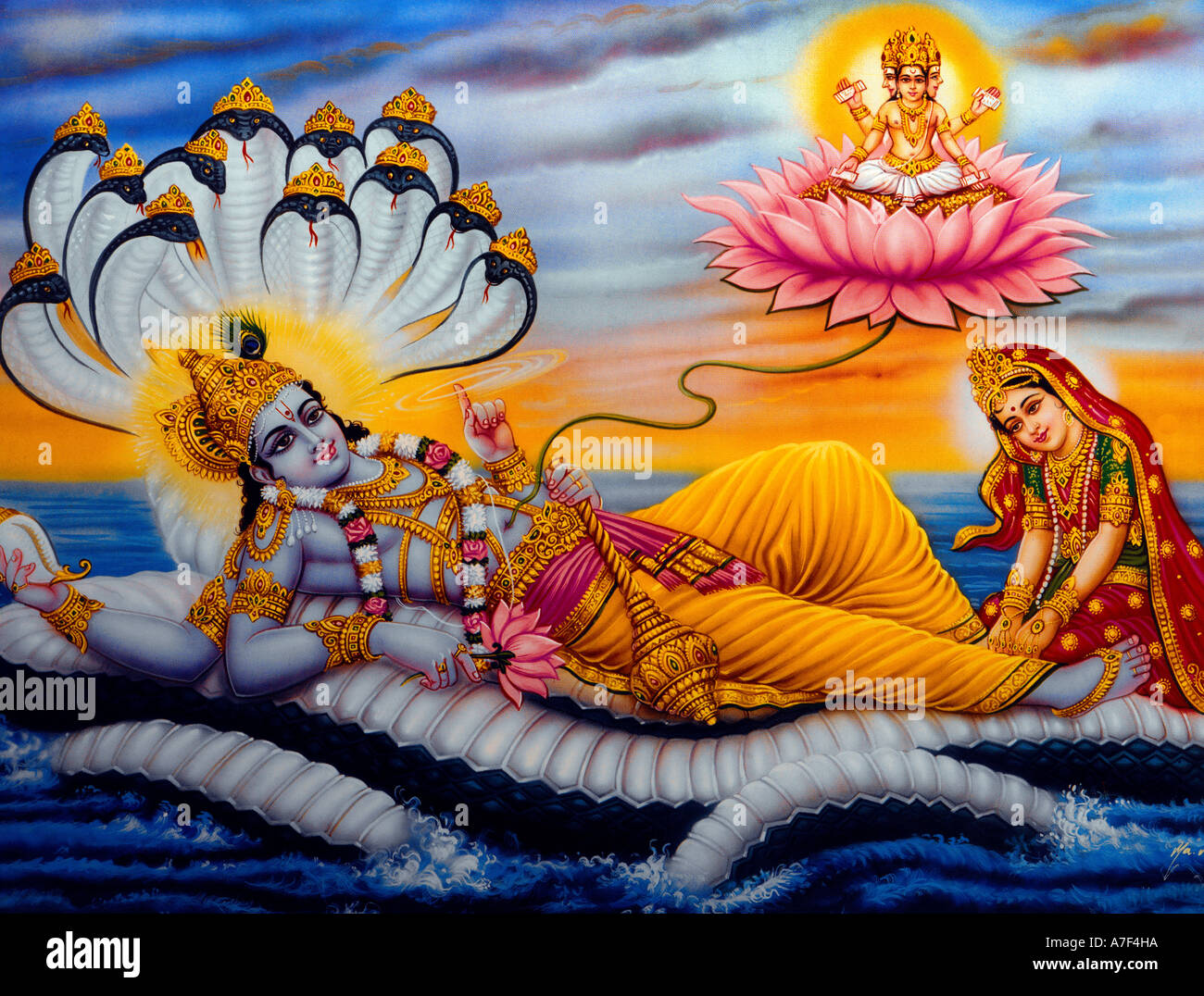 Vishnu Hindu God The Preserver/Protector one of the Triumvirate Stock Photo