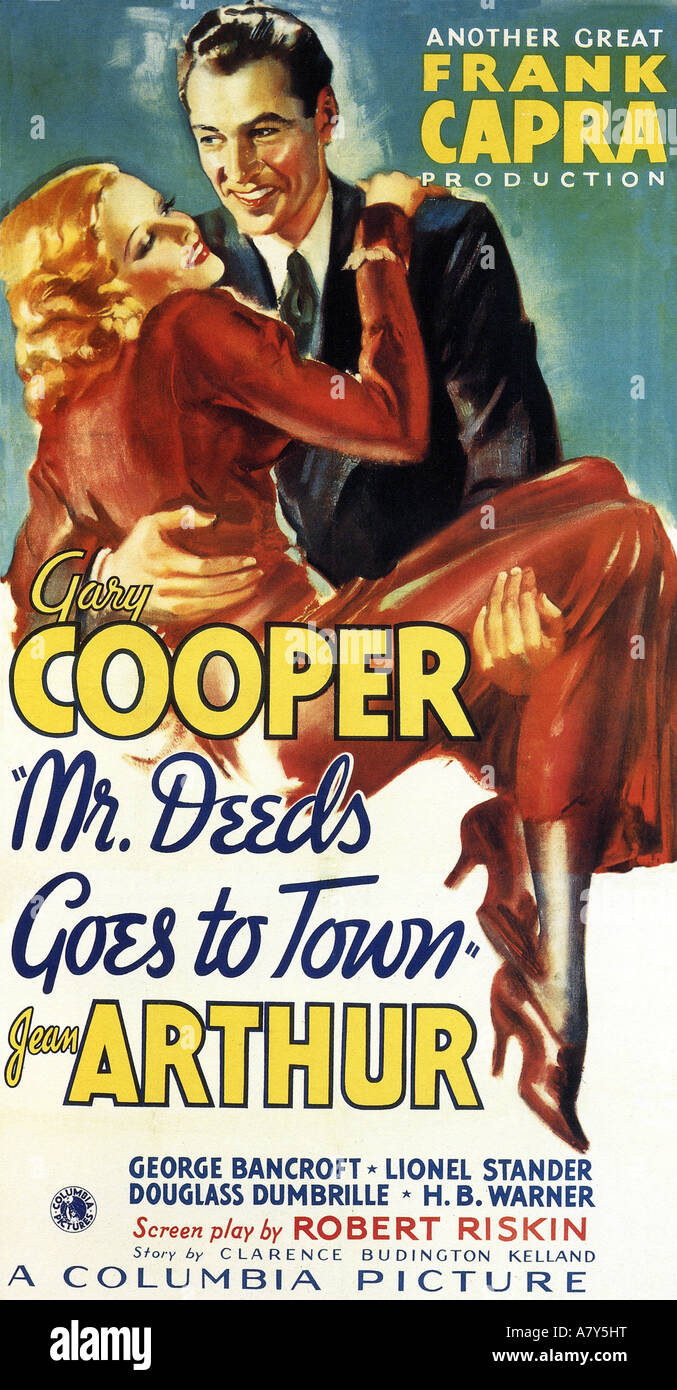 MR DEEDS GOES TO TOWN poster for 1936 Columbia with Gary Cooper Stock Photo