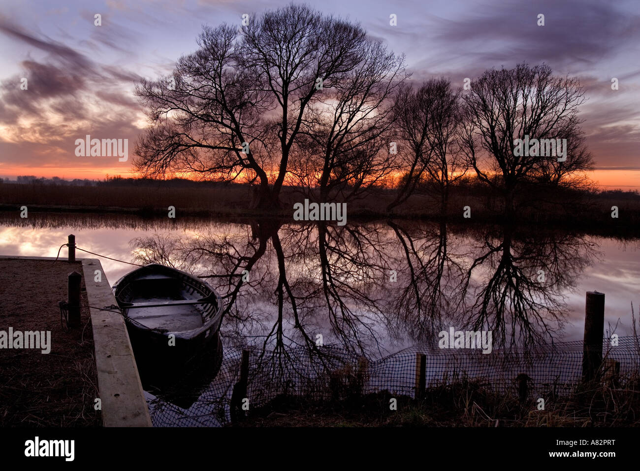 River Ant Norfolk Broads Winter Stock Photo