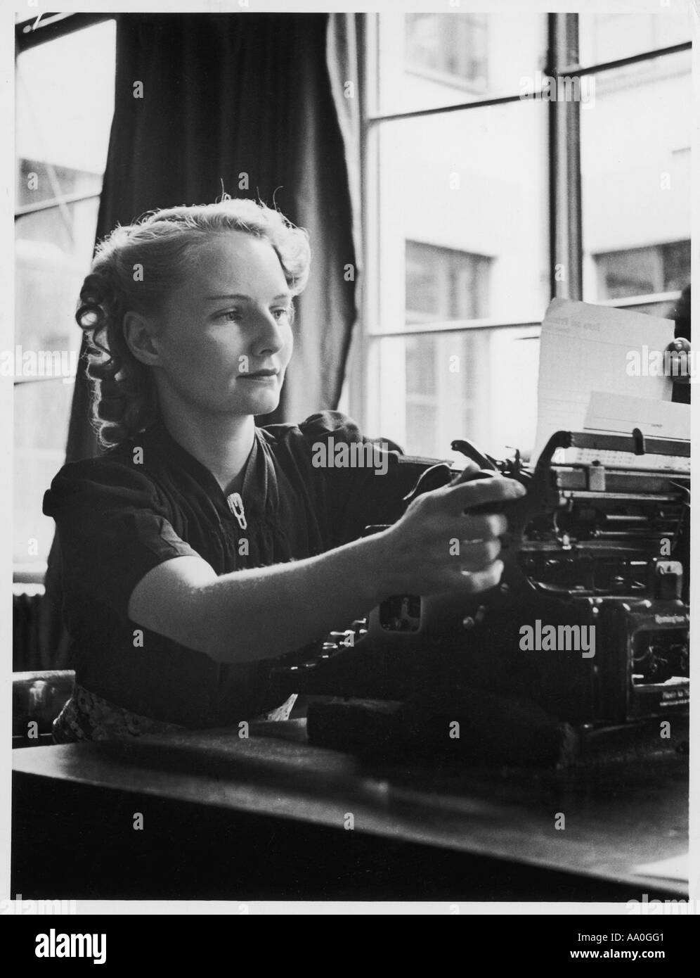 Typist 1940s Stock Photo