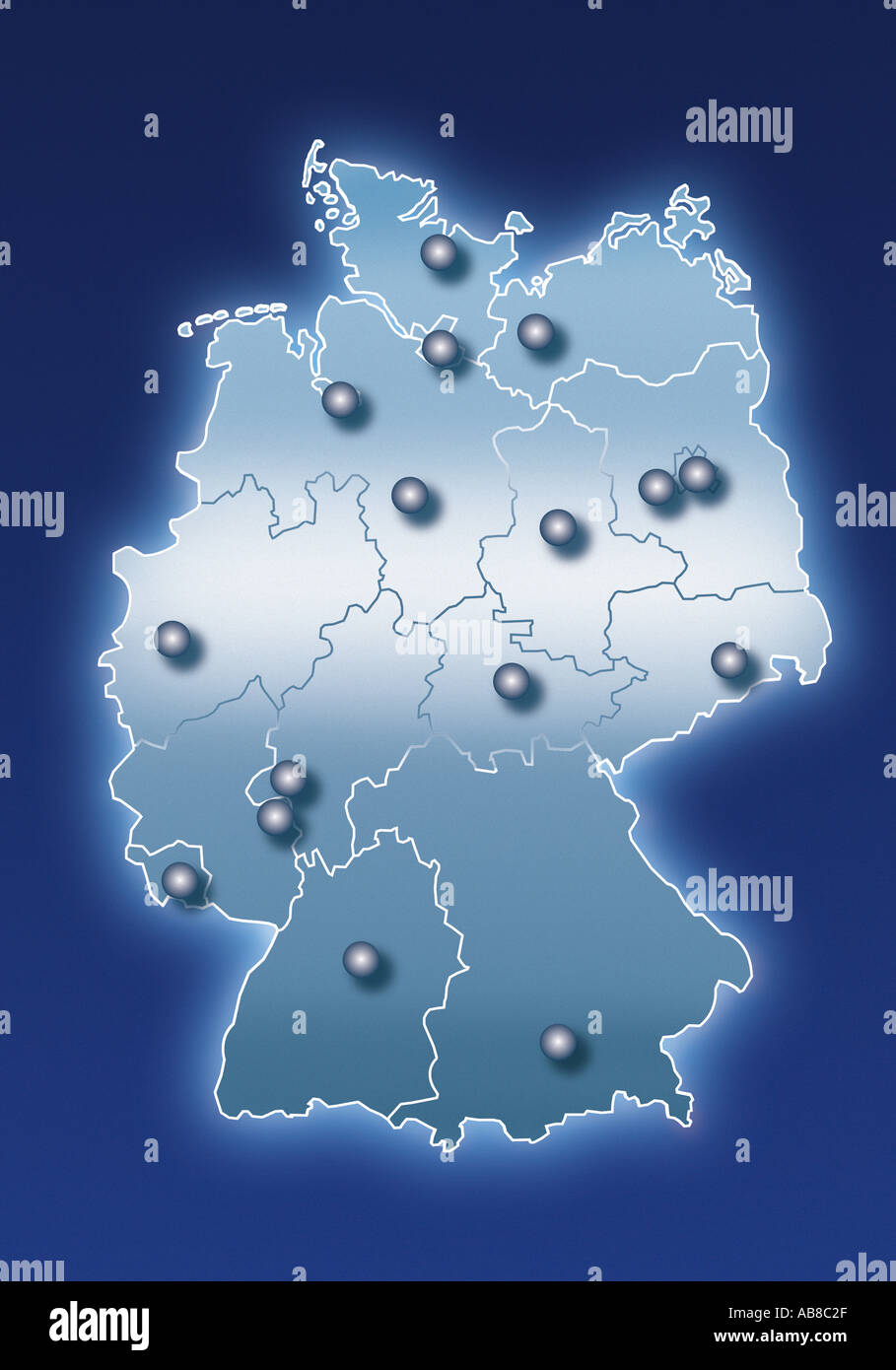 Map of Germany Stock Photo