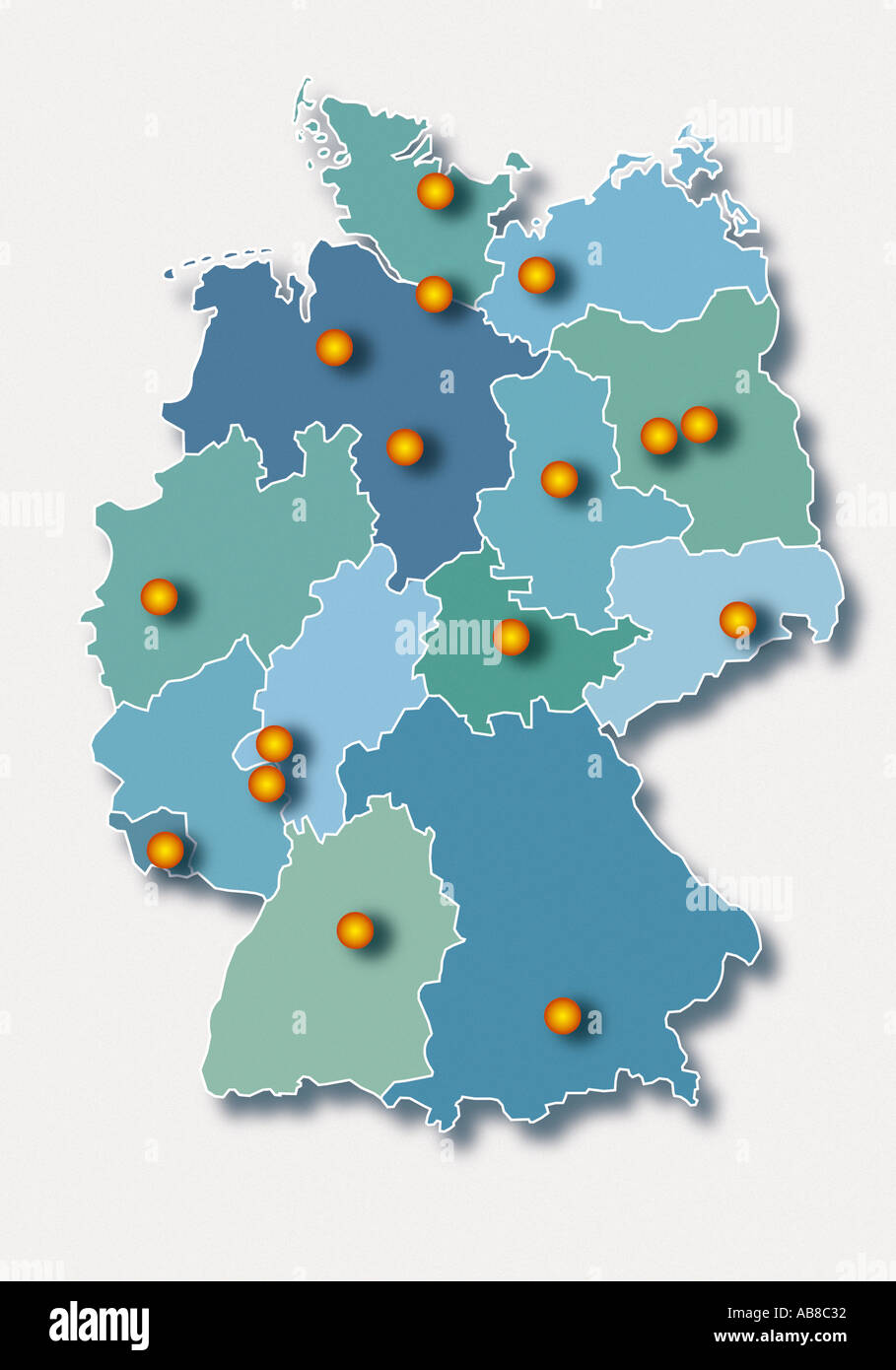 Map of Germany Stock Photo