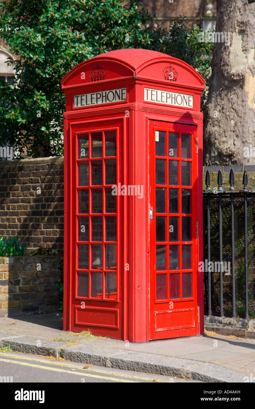 Red British Telephone Box, London, England, Great Britain Stock Photo