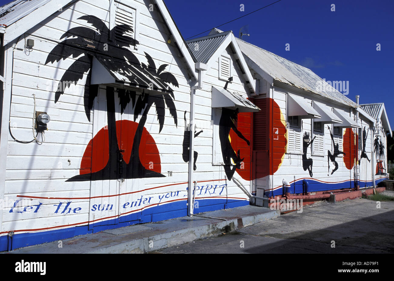 CARIBBEAN BRITISH WEST INDIES BARBADOS LA BARBADE RUM SHOP SUNDAY CLOSED Stock Photo