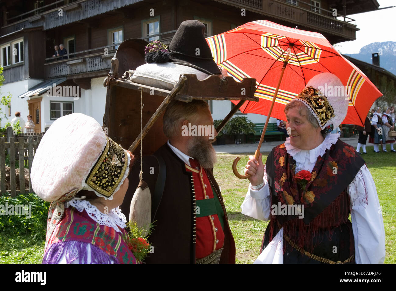 Gauder festival in Zell am Ziller slowenian garb Zillertal Tyrol Austria Stock Photo