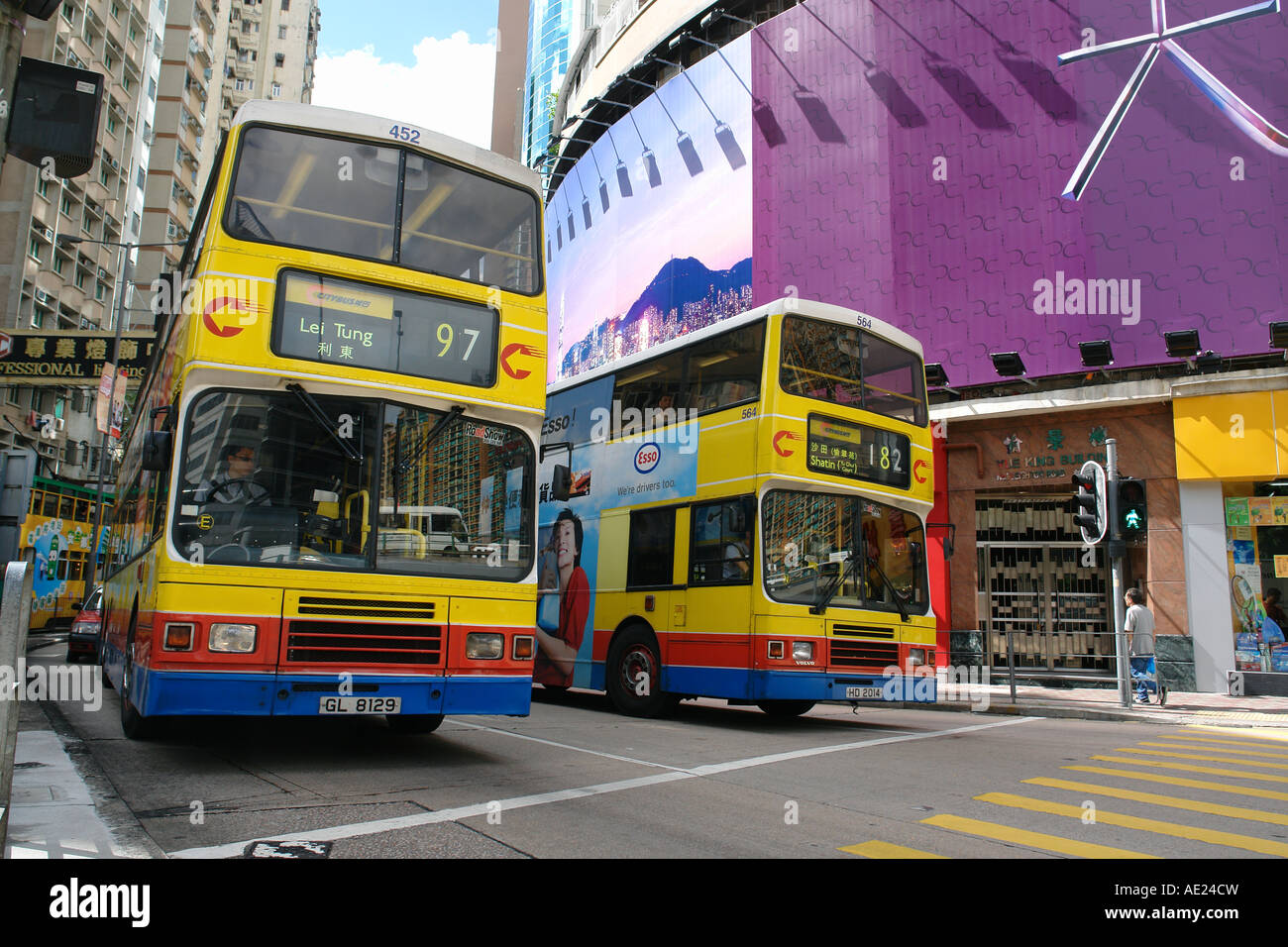 Double deck bus in Causeway Bay Hong Kong China Stock Photo