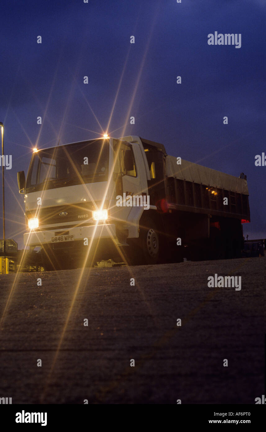 Truck at Night Stock Photo