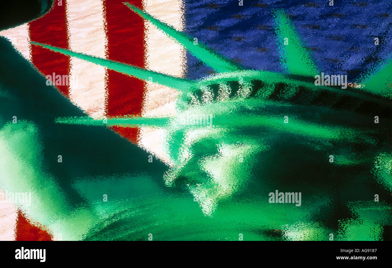 Statue Of Liberty Flag Stock Photo