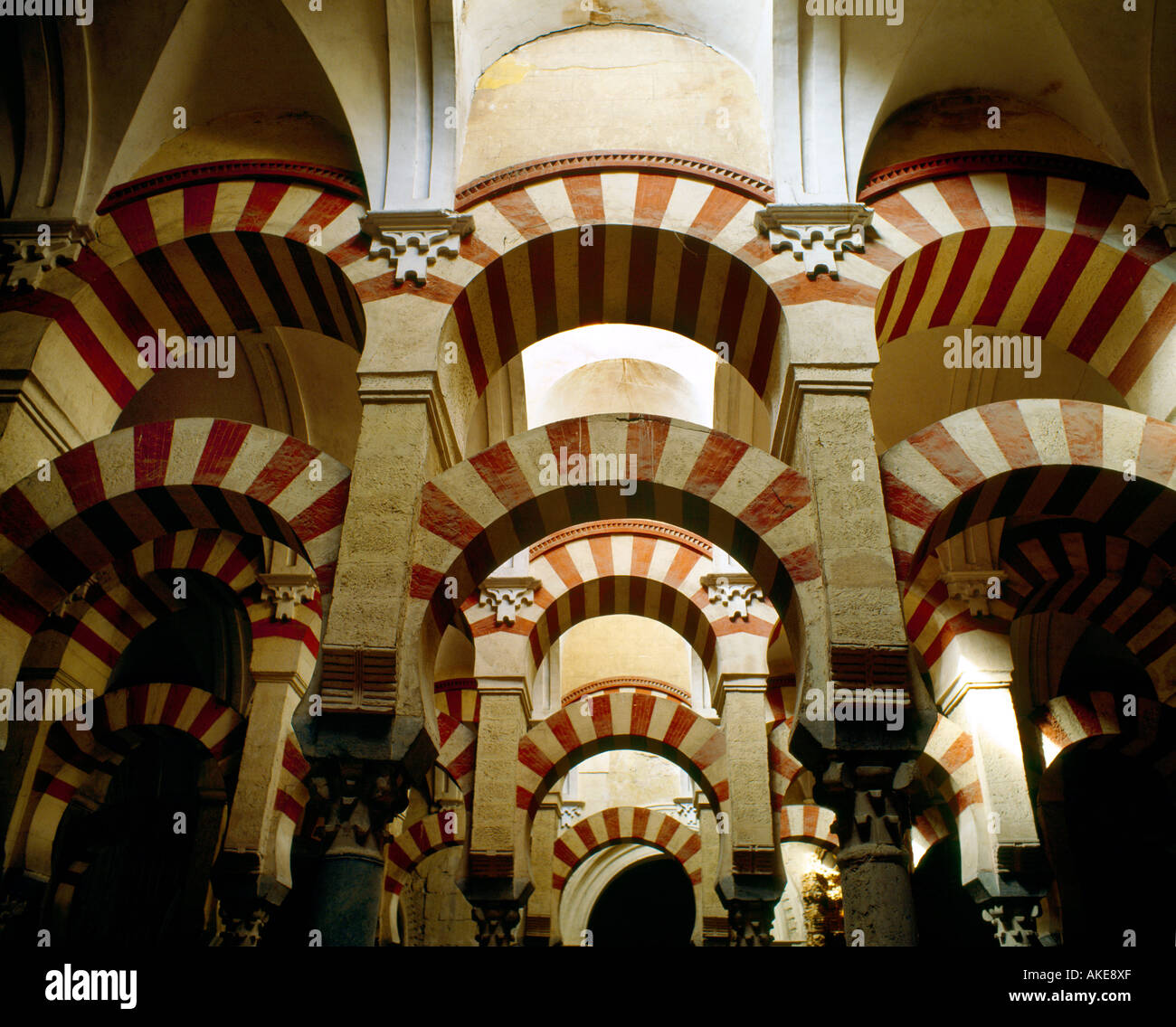 Cordoba Spain Mosque-Cathedral of Cordoba Arcaded Hypostyle Hall Stock Photo