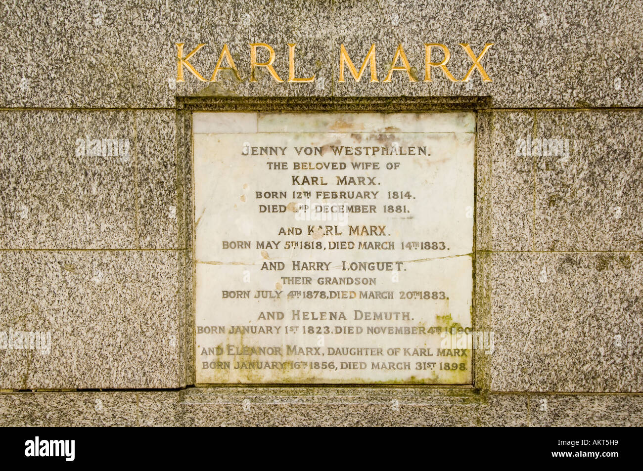 Tomb of Karl Marx in Highgate cemetary in London, England Stock Photo