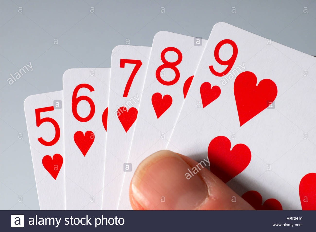 Straight flush in poker Stock Photo