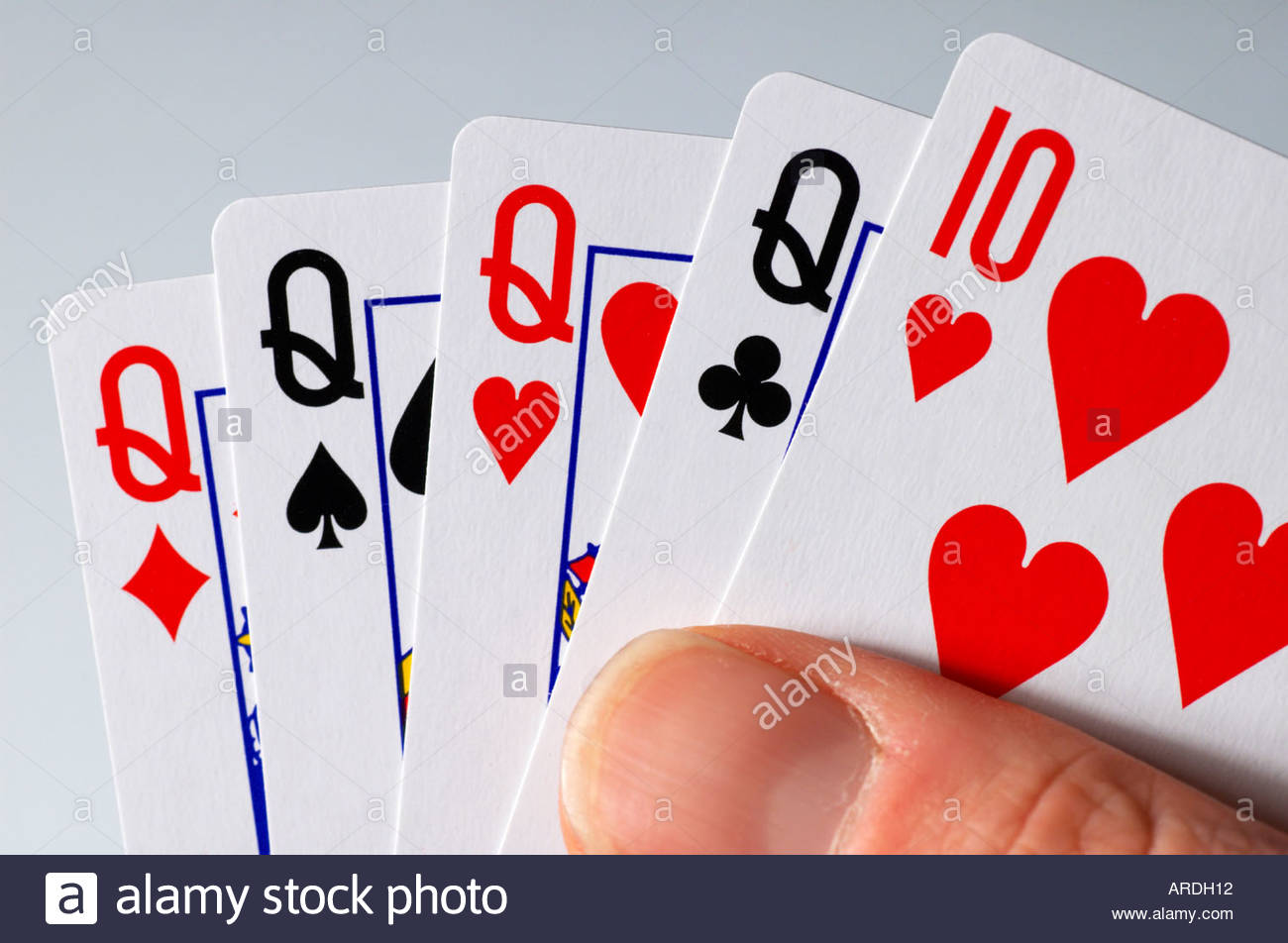 Four of a kind in poker Stock Photo