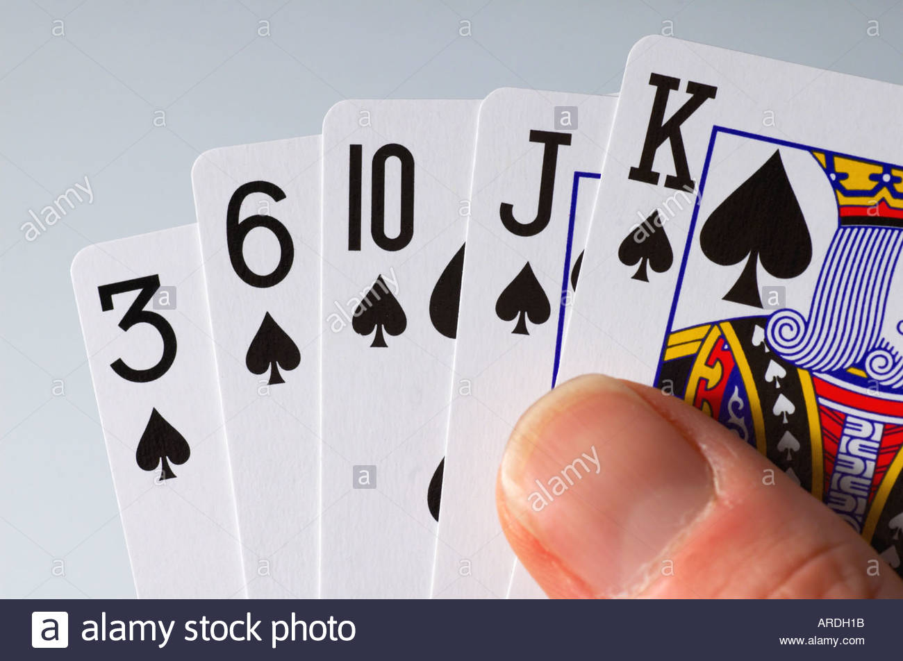 A flush in Poker Stock Photo