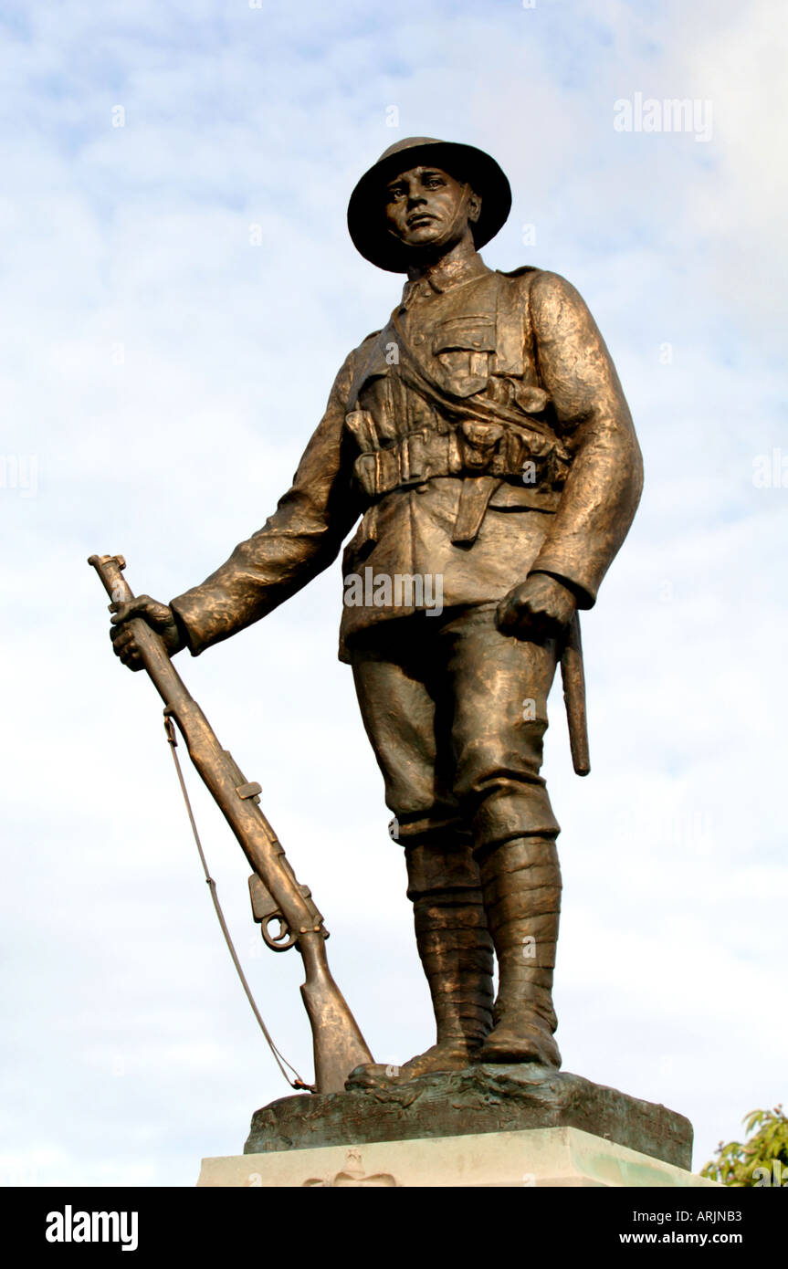 Statue of a World War 1 British soldier, Winchester, Britain UK Stock Photo