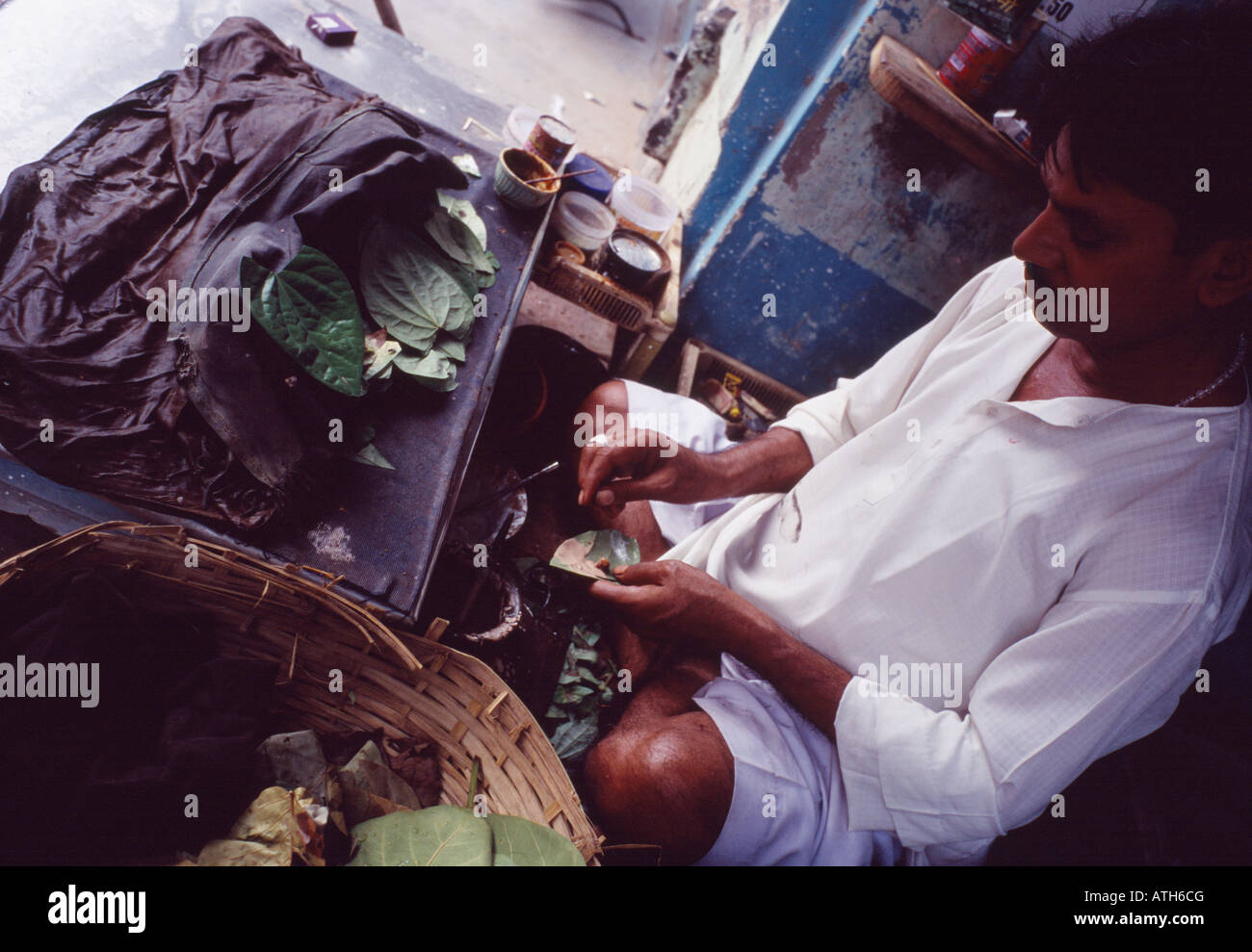 chewing tobacco stand, India Stock Photo