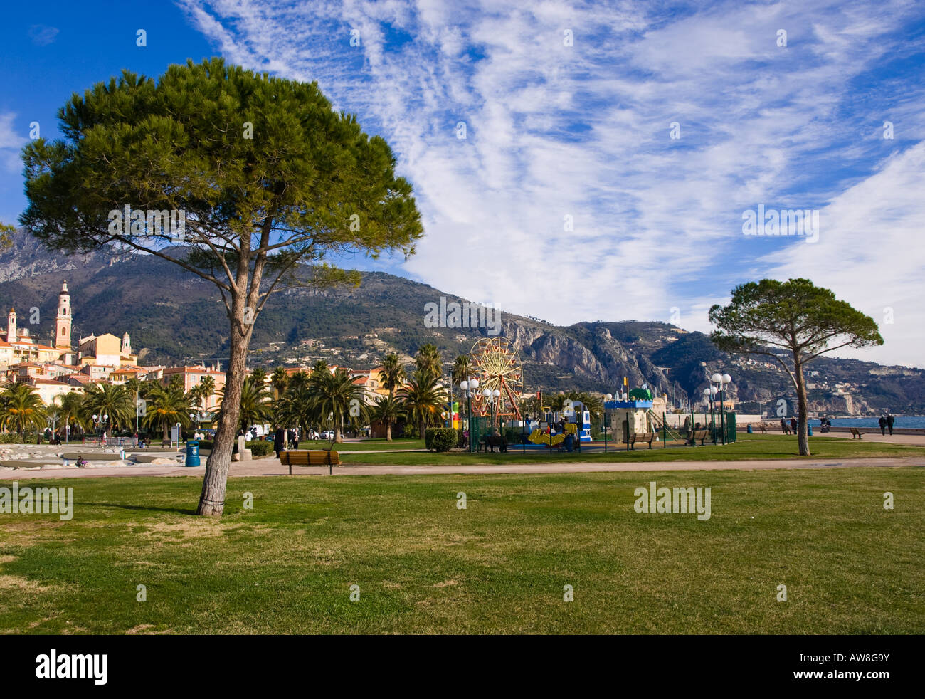 Summery Menton, France. Stock Photo