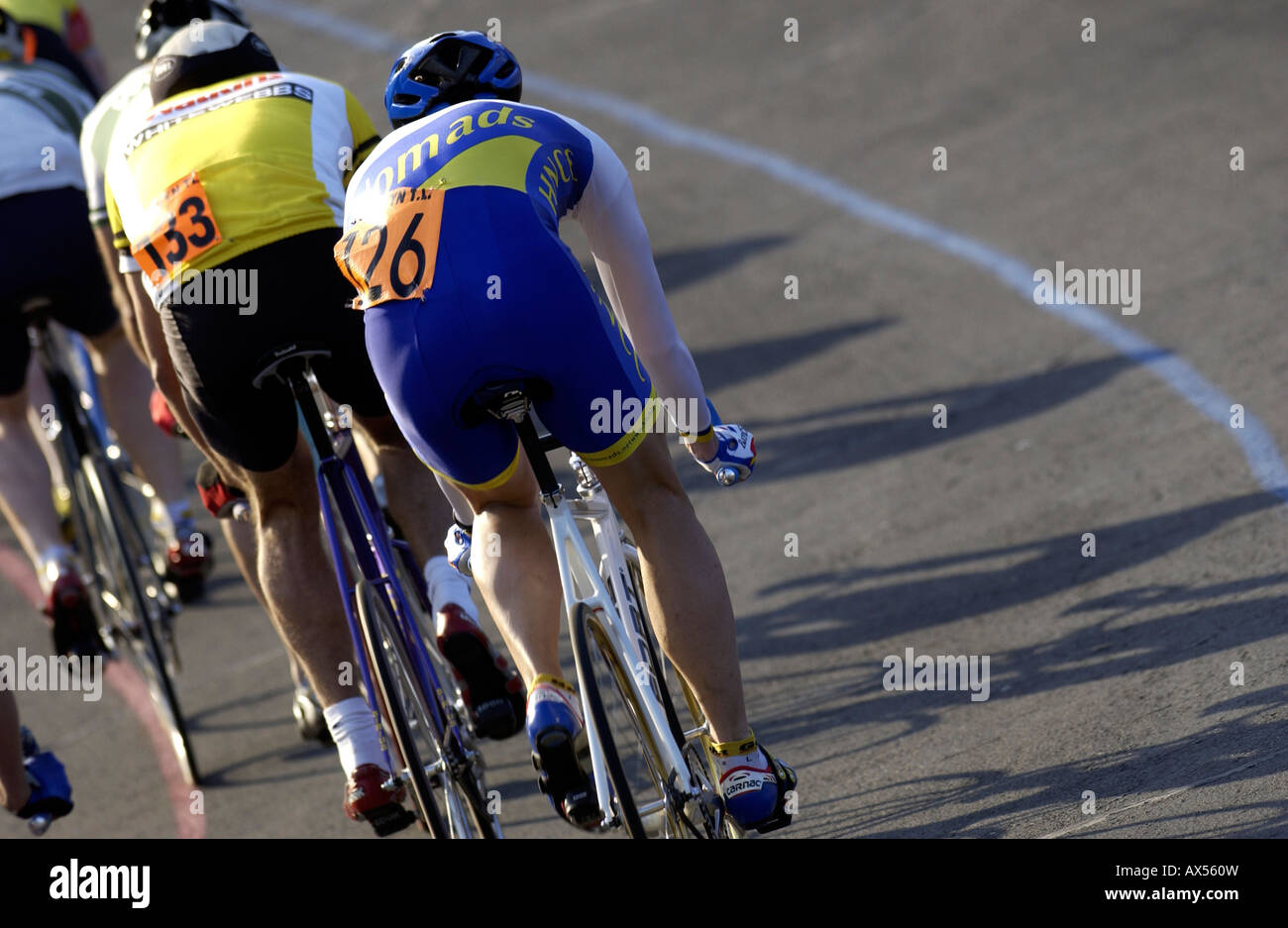 bicycle track racing at the welwyn garden city league,welwyn, hertfordshire,uk Stock Photo