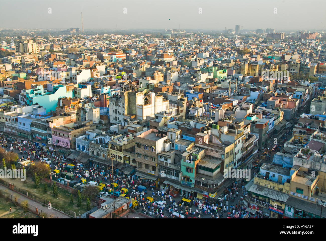 A view of Delhi from Jama Masjid mosque Stock Photo