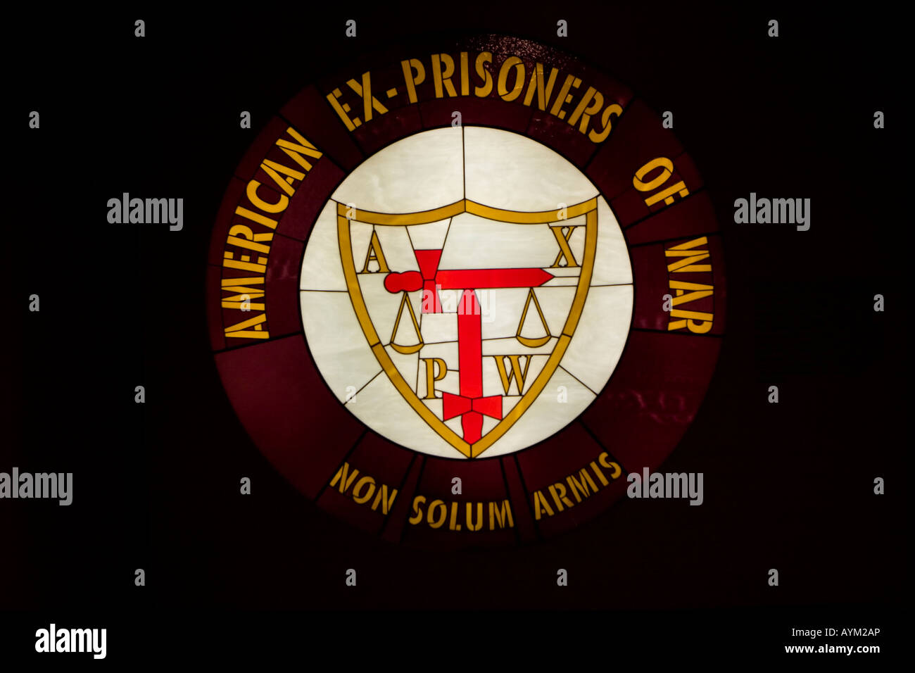 American Ex-Prisoner of War Logo and Sign in Andersonville Georgia USA Stock Photo