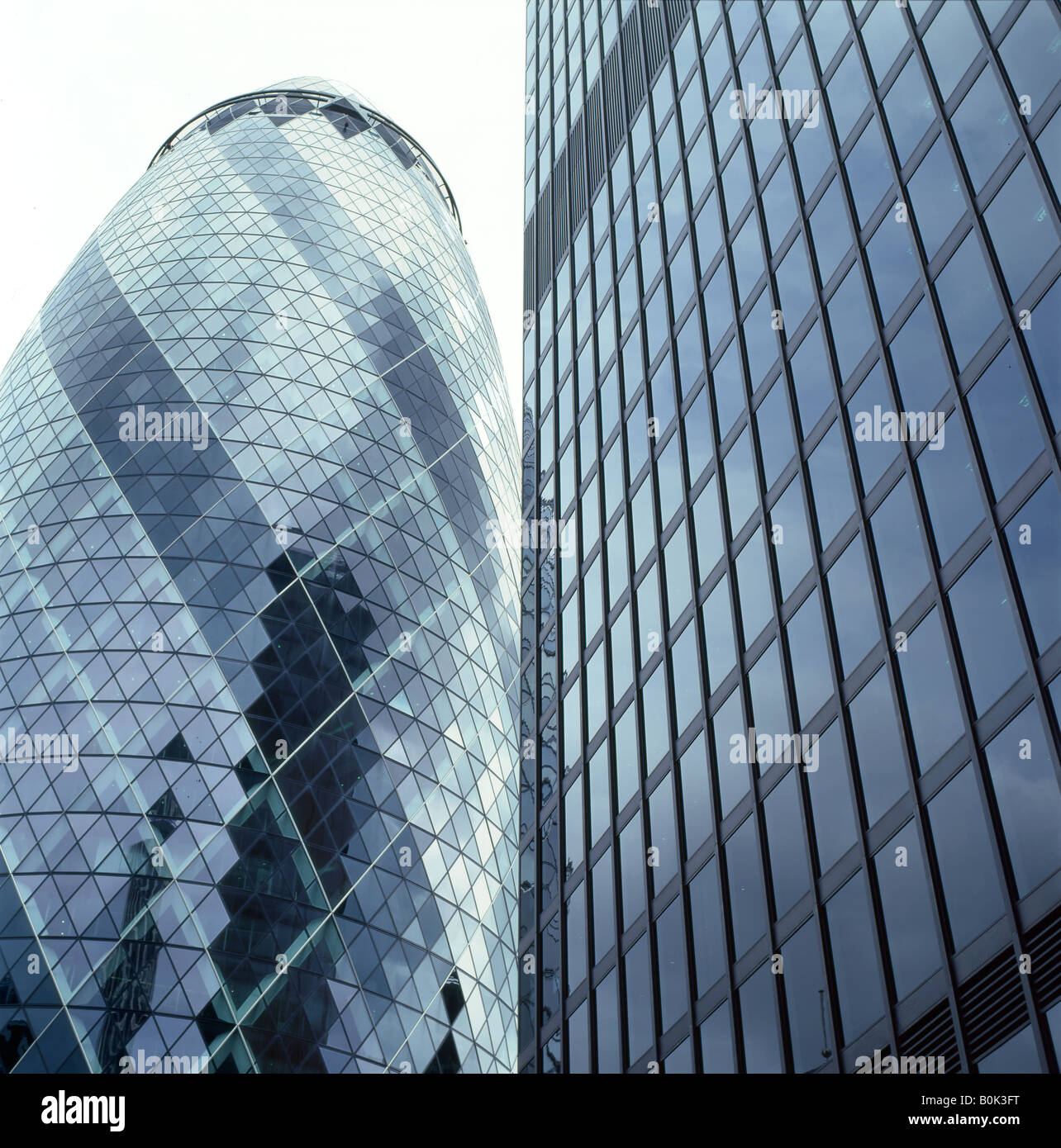 Norman Foster building 30 St Mary Axe building Aviva Tower at 1 Undershaft in the financial district City of London KATHY DEWITT Stock Photo