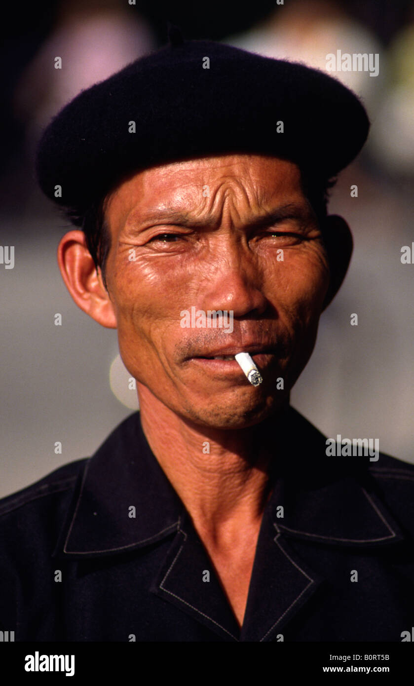 Cyclo driver. Hué. Vietnam. Stock Photo