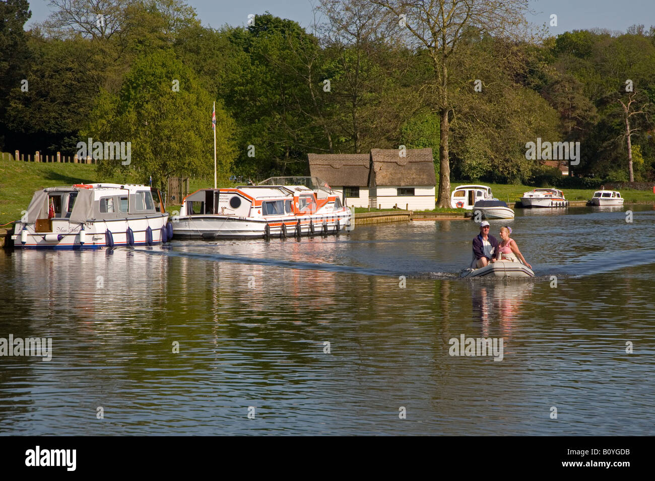 Spring Colour River Bure Coltishall Norfolk Stock Photo