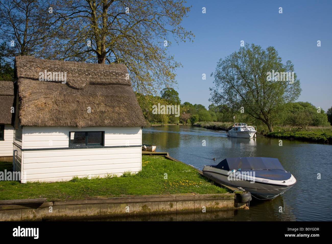 River Bure Coltishall Norfolk Spring Colour Stock Photo