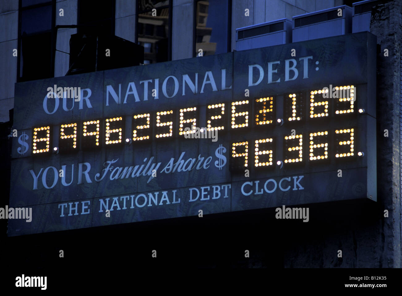 2007 HISTORICAL NATIONAL DEBT CLOCK AVENUE OF THE AMERICAS MANHATTAN NEW YORK CITY USA Stock Photo