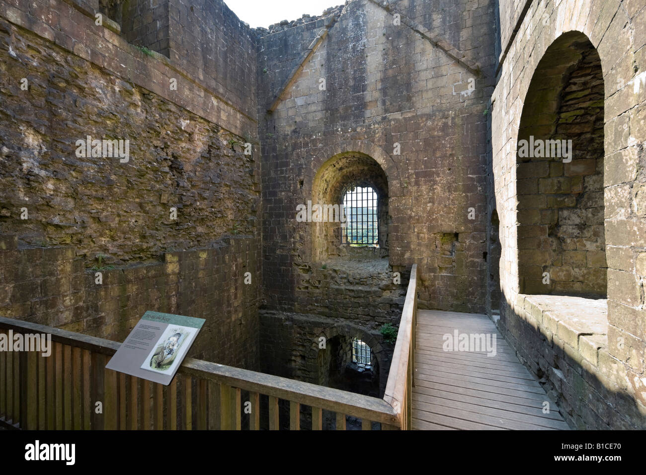 Interior of the Keep at Peveril Castle, Castleton, Peak District, Derbyshire, England, United Kingdom Stock Photo