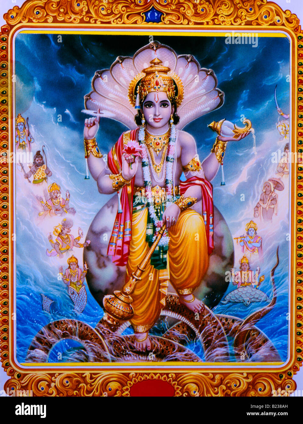 Vishnu Hindu God The Preserver/Protector Stock Photo