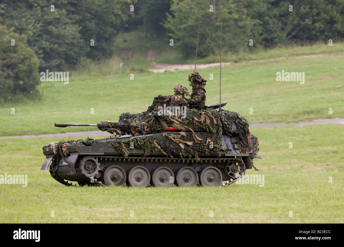 Scimitar is an armoured reconnaissance vehicle sometimes classed as a light tank used by the British Army Stock Photo