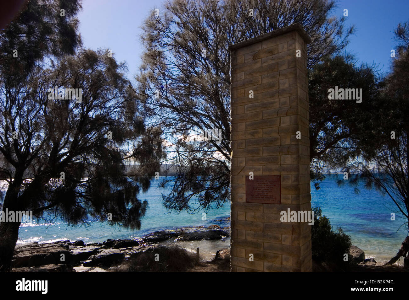 Captain Cook Monument Adventure Bay Bruny Island Tasmania Stock Photo