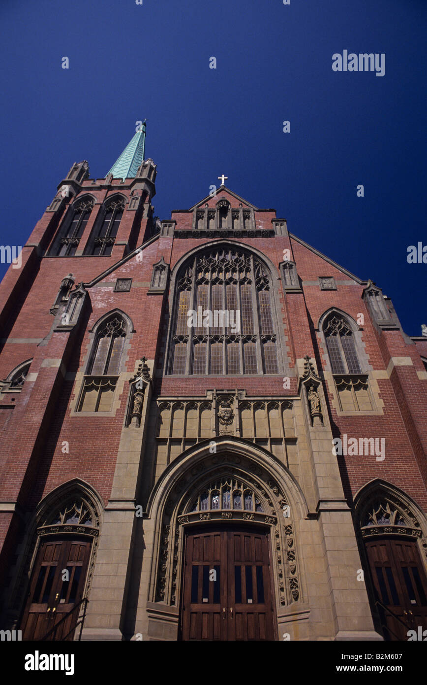 Catholic church Blessed Sacrament Church entrance Seattle Washingotn State USA Stock Photo