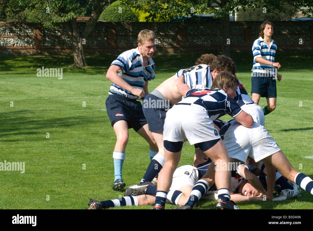 Sussex County under 18s rugby team play Eastbourne School in the grounds of Eastbourne school East Sussex on August 30th 2008 Stock Photo