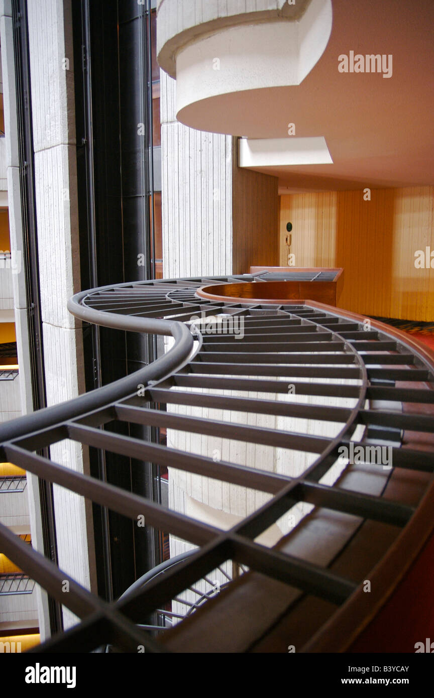 North America, USA, Georgia, Atlanta.   A balcony on the atrium of the Atlanta Marriott Marquis. Stock Photo