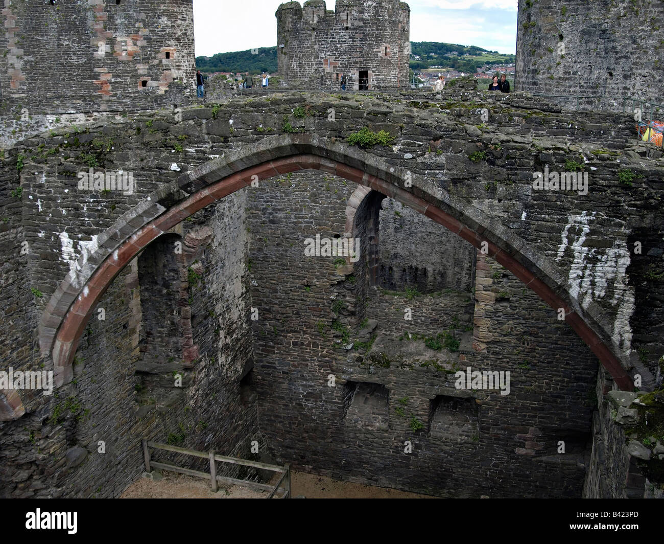 Interior of Conwy Castle. A world heritage site constructed in the 13th century Stock Photo