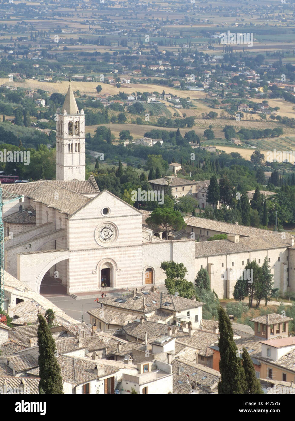 panorama san rufino cathedral in assisi, italy Stock Photo