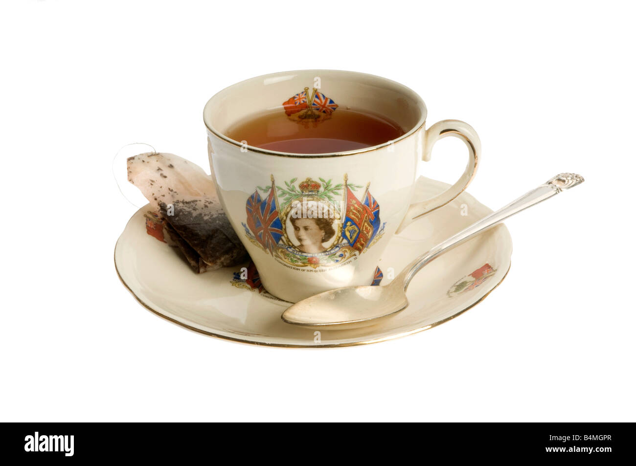 coronation tea cup of queen Elizabeth II Stock Photo