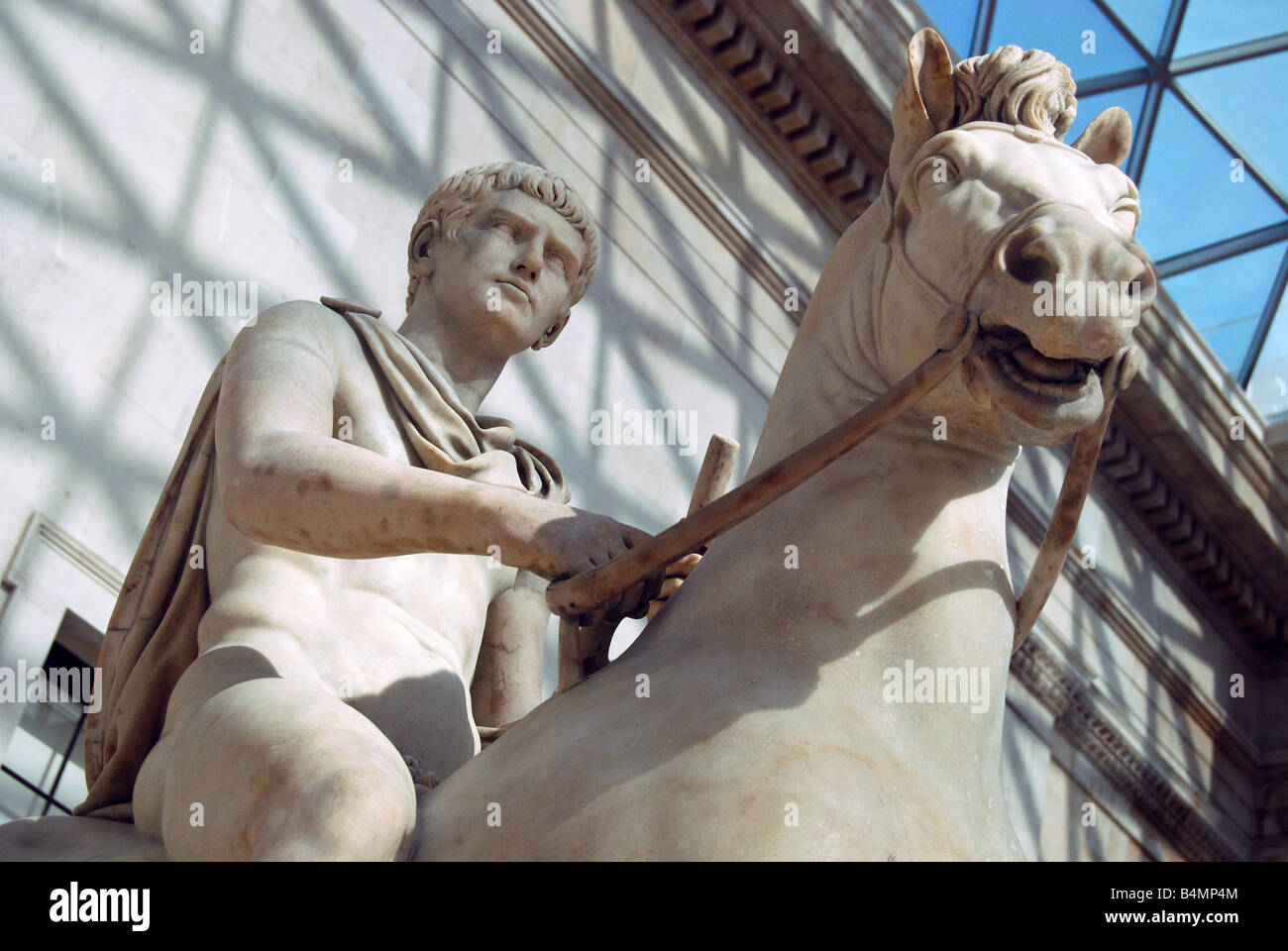 Roman soldier on horseback British Museum Stock Photo