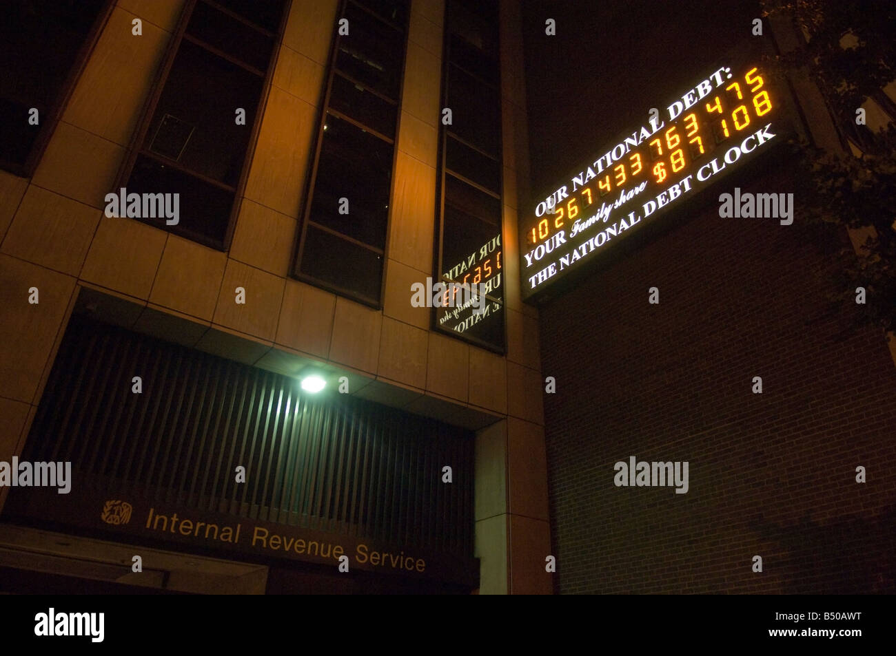 The National Debt Clock in New York Stock Photo