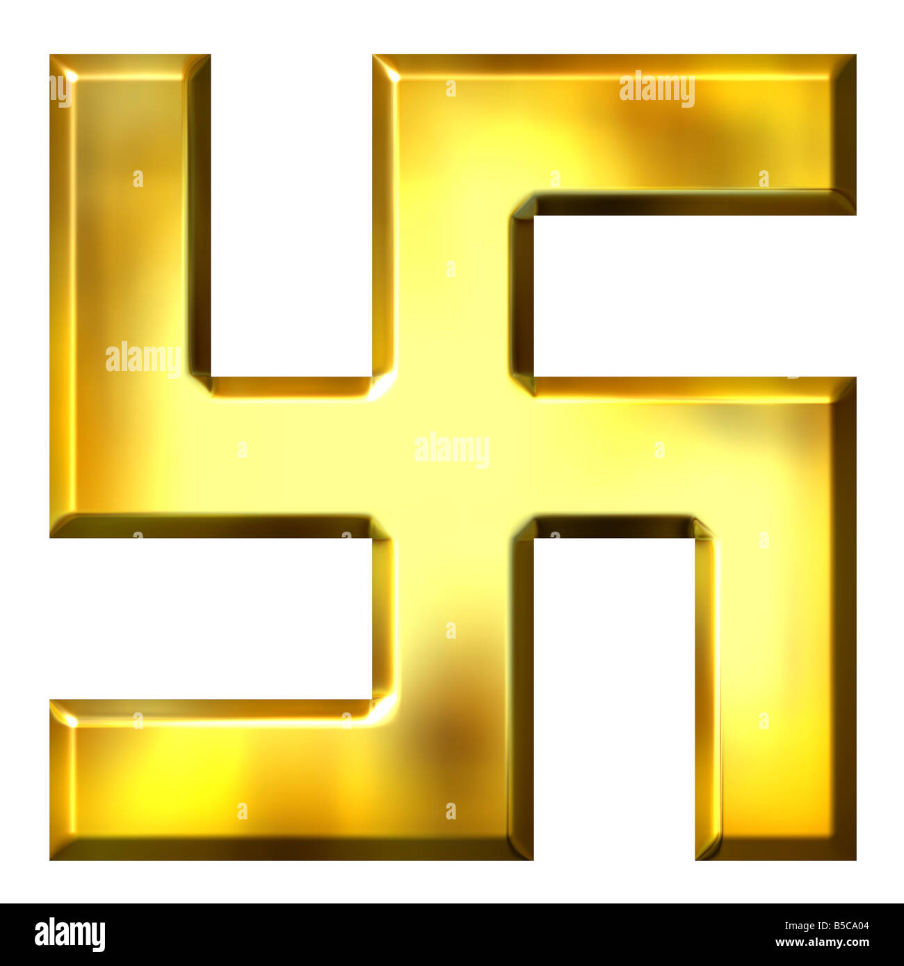 3d golden swastika Stock Photo