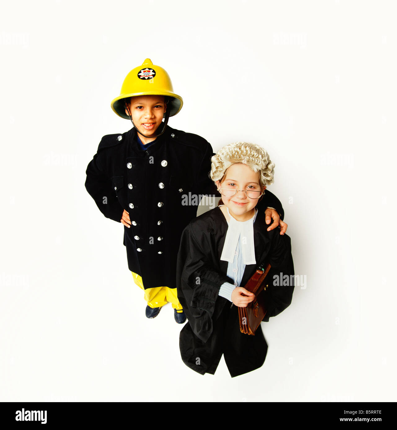 Fireman and barrister Stock Photo